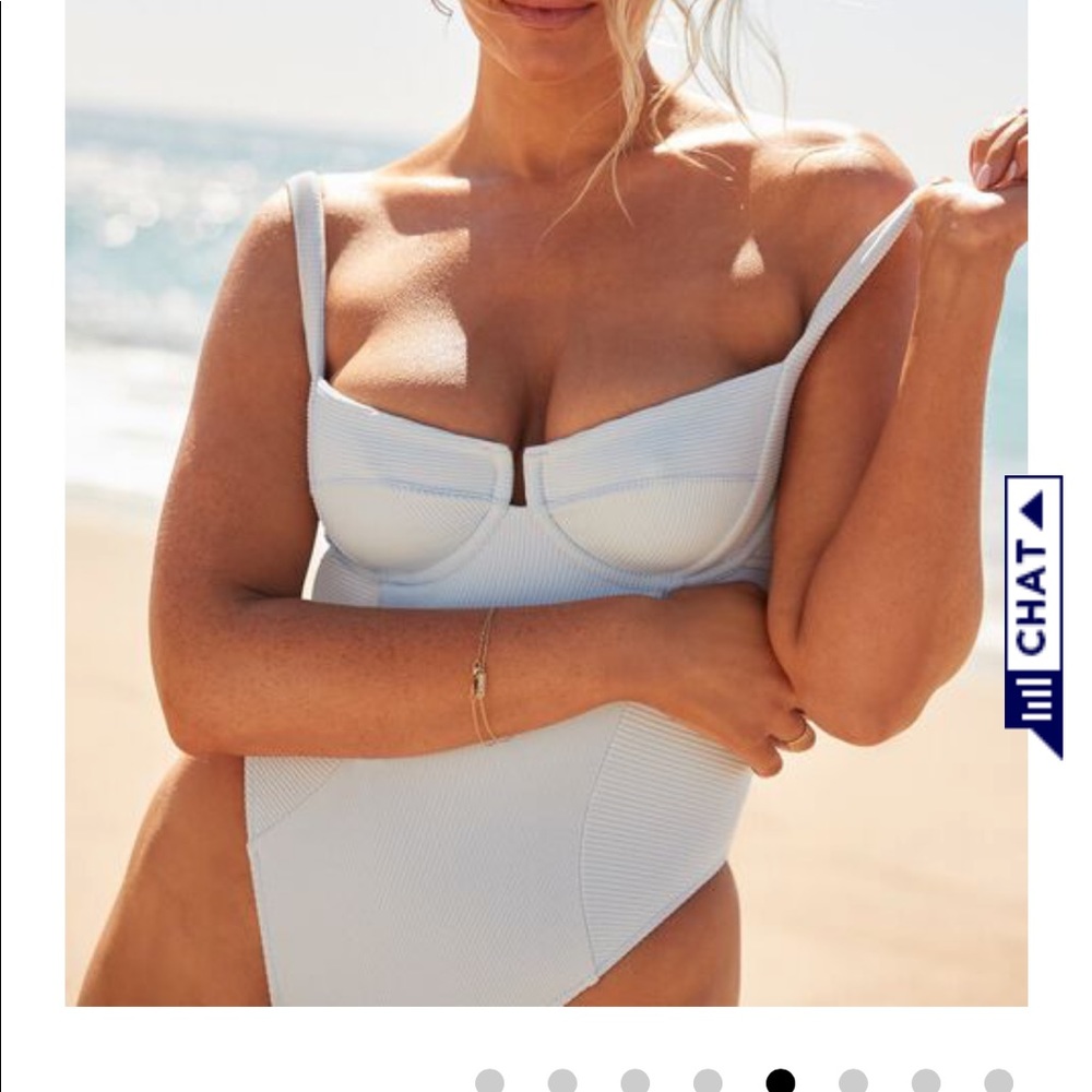 CAMILLE KOSTEK SHE'S ICONIC UNDERWIRE ONE PIECE sky blue
